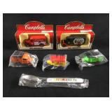 5 Food Brand Die-Cast Souvenirs and One Spoon