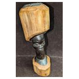 Vintage Hand Carved African Style Ebony Female Bus