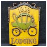 Sexton Metalcraft 1967 Metal Sign 1802 Lodging USA