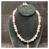 Chrystina Genuine Crystal Pink Beaded Necklace and