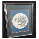 Jean F Tousignant Forget Me Nots 1991 Signed Frame