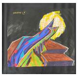 Original Acrylic Paint And Oil Stick On Canvas HOP