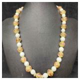 Murano Venetian Art Glass Lamp Work Bead White Cre