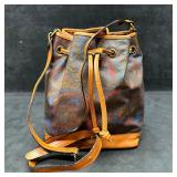 Allen Polly Genuine Leather Paisley Drawstring Buc