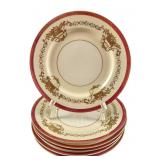 6 China Maroon Trim With Gold Inlay Salad Plates