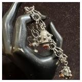 Green Onyx Locket Charm and Red Coral Accent Marin