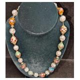 Vintage Italian Murano Colorful Art Glass Bead Nec