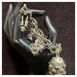 Etruscan Revival Style Figural Charm Stone and Gla