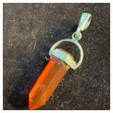 Carnelian Drop Shaped Sterling Silver Pendant B94