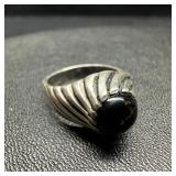 Sarah Coventry Sterling Onyx Ring