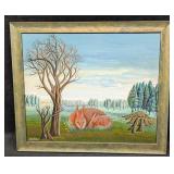Fritz St Jean Original Oil On Panel Sleeping Hares