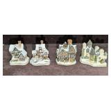 4 David Winter Mini Cottages Ornaments