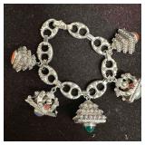 Etruscan Revival Style Sterling Silver Ornate Gems