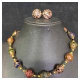 Murano Venetian Lamp Work Glass Dark Colored Round