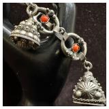 Etruscan Revival Style 835 Silver Charm Bracelet C
