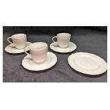Gibson Designs Miranda China 3 Cups & 4 Saucers