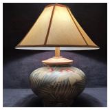 Tropical Botanical Pottery Vase Style Table Lamp