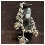 925 and 800 Silver Charm Bracelet with Variety of