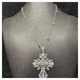 White Sapphire Center CZ Encrusted Accent Sterling