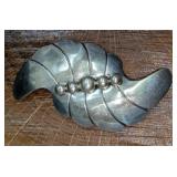 Vintage Sterling Silver Leaf Beads Pin Brooch