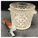 Crystal Ice Bucket & Tongs
