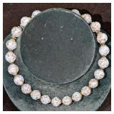 Vintage Italian Murano White And Gold Art Glass Be