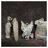 Sterling Silver Necklace Pendant Set Four Pendants