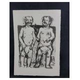 Unsigned Print of Two Men In Diapers