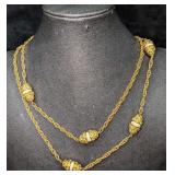 Vintage Crown Trifari Etruscan Revival Gold Tone N