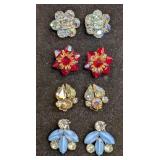 Vintage Gold And Silver Tone Clip On Earrings Coro