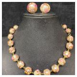 Murano Venetian Art Glass Lamp Work Floral White B