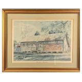 Vintage Framed LE Thrashers Warehouse Coca Cola Pr