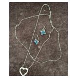 2 Silver Plated Necklaces And One Clip On Earring