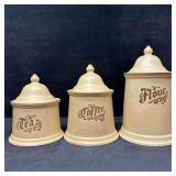 Pfaltzgraff Village Canister Set Flour Coffee Tea