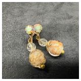 Murano Venetian Art Glass Lamp Work Clear White Co