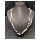 Vintage Italian Murano Double Strand Art Glass Bea