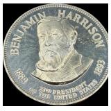 Benjamin Harrison Sterling Silver Presidential Coi