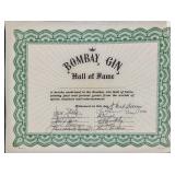 Hank Aaron Ernie Banks Autographed Bombay Gin Cert