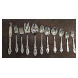 Set Of 83 Pieces Of Stainless Steel Floral Design