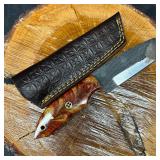 Brown Orange Colorway Handle MHS Cutlery Knife Cle