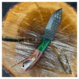 MHS Cutlery Textured Blade Knife Curved Handle P93