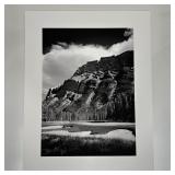 Black and White Landscape Photograph Print Mountai