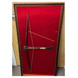 Vintage Framed Decorative Crossbow With Bolt