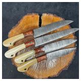 MHS Cutlery Hand-Forged Steel Chef Knife Set 4 Kni