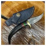 Short Fixed Blade Knife MHS Cutlery Horn Handle Bl