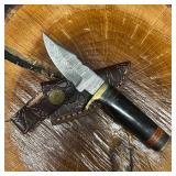 Small Fixed Blade Knife MHS Cutlery Orange Band Bl