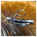 MHS Cutlery Keychain Steel Blade Pocket Knife Purp