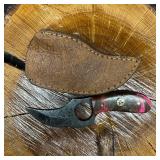 Short Curved Blade Finger Hole Knife MHS Cutlery P