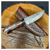 Black and Red Colorway Handle MHS Cutlery Fixed Bl