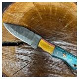 MHS Cutlery Steel Patterned Blade Knife P75 Aqua C